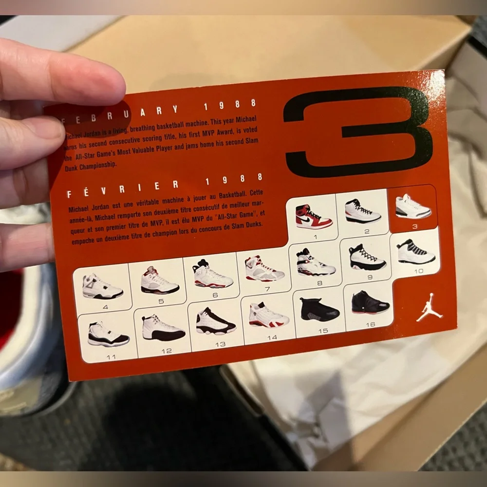 Rare Vintage 2003 - Air Jordan 3 Retro - White/Cement/Fire Red - Men’s 8 in box - Picture 2 of 8